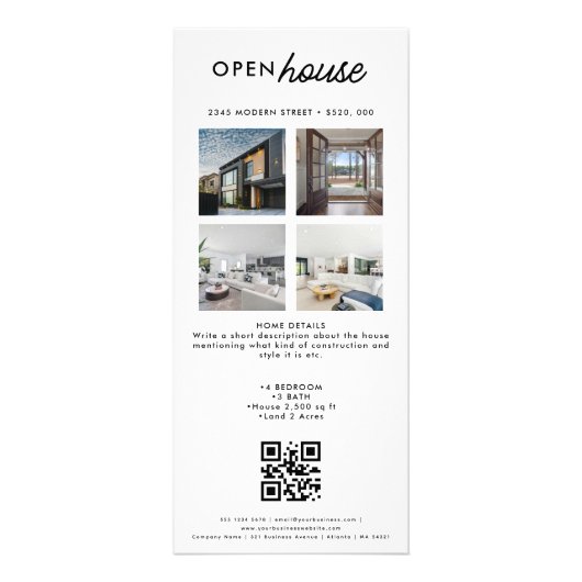 Neutrale makelaar Rack Card Reclamekaart (Voorkant)