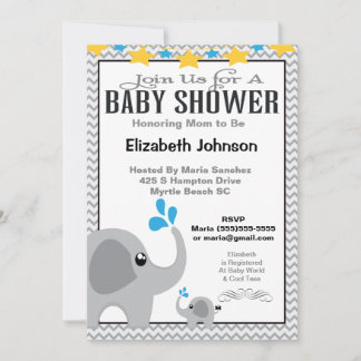 Neutrale mam & Baby Elephant Baby shower Kaart