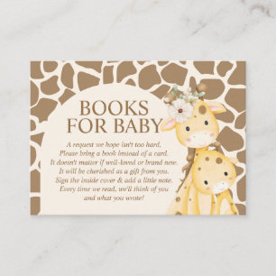 Neutrale Mama en Baby Giraffe Boeken voor Baby Informatiekaartje