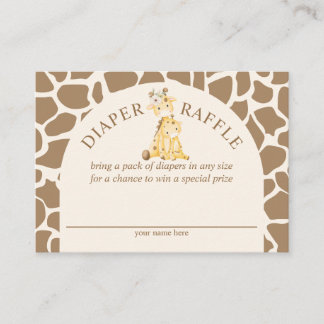 Neutrale Mama en Baby Giraffe Luierspotterij Informatiekaartje