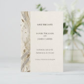 Neutrale marmeren Save The Date kaart (Staand voorkant)