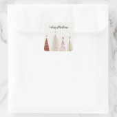 Neutrale Merry-kerstbomen met overeenkomende sterr Vierkante Sticker (Tas)