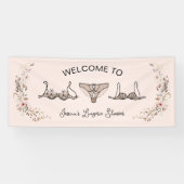 Neutrale met de hand getekende bloem lingerie douc spandoek (Horizontaal)