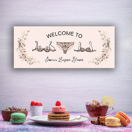 Neutrale met de hand getekende bloem lingerie douc spandoek