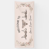 Neutrale met de hand getekende bloemen lingerie fe spandoek (Verticaal)