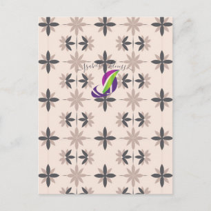 Neutrale mid-century modern geometrische bloempatr briefkaart