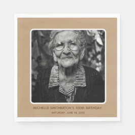 Neutrale mijlpaal 100e verjaardag foto servet