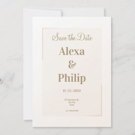 Neutrale minimale beige bruiloft kaart