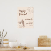 Neutrale Minimale Boho Surfplank Baby Shower Welko Poster (Keuken)