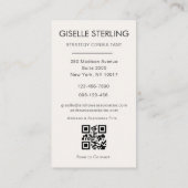 Neutrale minimale QR-code foto modern Visitekaartje (Achterkant)
