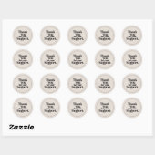 Neutrale Minimalistische Bedankt Sticker | Beige (Vel)
