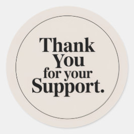 Neutrale Minimalistische Bedankt Sticker | Beige