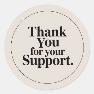 Neutrale Minimalistische Bedankt Sticker   Beige