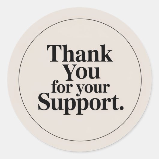 Neutrale Minimalistische Bedankt Sticker | Beige (Voorkant)