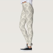 Neutrale Minimalistische Bladpatroon Leggings (Links)