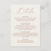Neutrale minimalistische Boho bruiloft details Informatiekaartje (Voorkant)