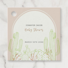 Neutrale minimalistische Boho cactus boog Baby sho Bedankjes Labels