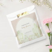 Neutrale minimalistische Boho cactus boog Baby sho Bedankzakje (Gezegeld)