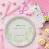 Neutrale minimalistische Boho cactus boog Baby sho Papieren Bordje (Feest)