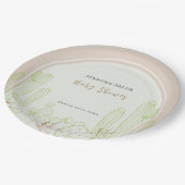 Neutrale minimalistische Boho cactus boog Baby sho Papieren Bordje (Gekanteld)