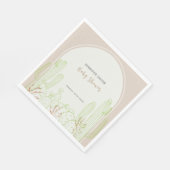 Neutrale minimalistische Boho cactus boog Baby sho Servet (Hoek)