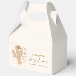 Neutrale minimalistische Boho Desert Cactus Baby s Bedankdoosjes