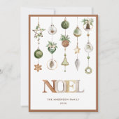 Neutrale minimalistische Boho Kerst Compositie Hol Feestdagenkaart (Voorkant)