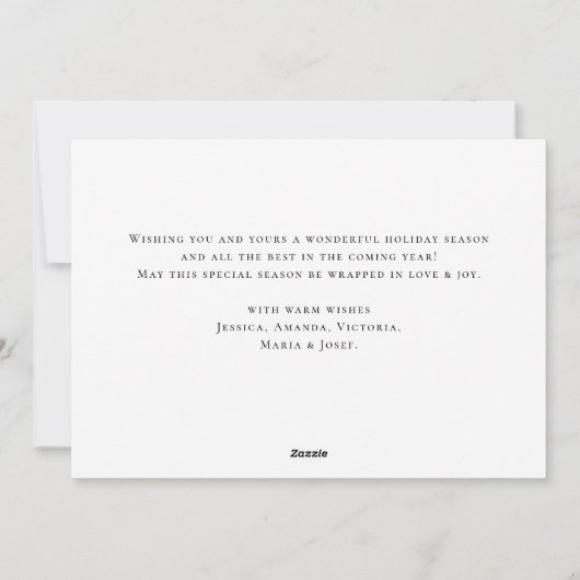 Neutrale minimalistische Boho Kerst Compositie Hol Feestdagenkaart (Achterkant)