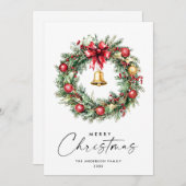 Neutrale minimalistische Boho kerstcompositie Feestdagenkaart (Voorkant / Achterkant)