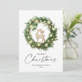 Neutrale minimalistische Boho kerstcompositie Feestdagenkaart (Staand voorkant)