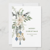 Neutrale minimalistische Boho kerstcompositie Feestdagenkaart (Voorkant)