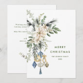 Neutrale minimalistische Boho kerstcompositie Feestdagenkaart (Voorkant / Achterkant)