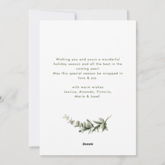 Neutrale minimalistische Boho kerstcompositie Feestdagenkaart (Achterkant)