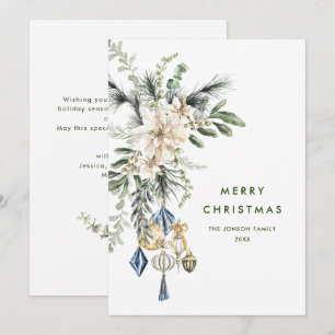 Neutrale minimalistische Boho kerstcompositie Feestdagenkaart