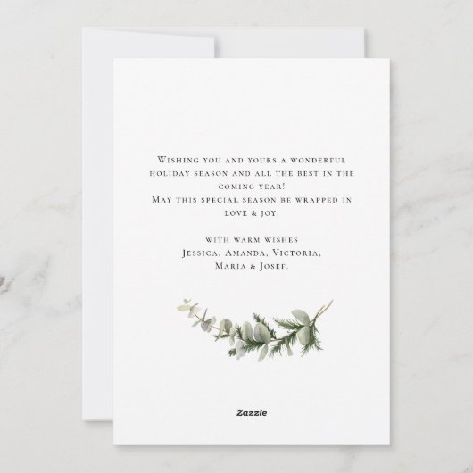 Neutrale minimalistische Boho kerstcompositie Feestdagenkaart (Achterkant)