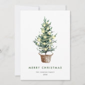 Neutrale minimalistische Boho kerstcompositie Feestdagenkaart (Voorkant)