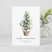 Neutrale minimalistische Boho kerstcompositie Feestdagenkaart (Staand voorkant)