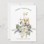 Neutrale minimalistische Boho kerstcompositie Feestdagenkaart (Voorkant)