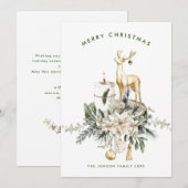 Neutrale minimalistische Boho kerstcompositie Feestdagenkaart (Voorkant / Achterkant)