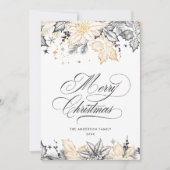 Neutrale minimalistische Boho kerstcompositie Feestdagenkaart (Voorkant)