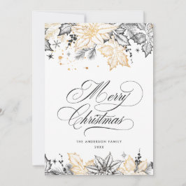 Neutrale minimalistische Boho kerstcompositie Feestdagenkaart