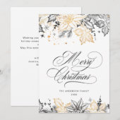 Neutrale minimalistische Boho kerstcompositie Feestdagenkaart (Voorkant / Achterkant)