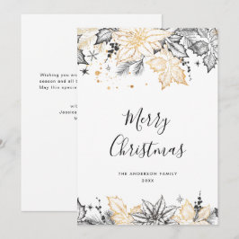 Neutrale minimalistische Boho kerstcompositie Feestdagenkaart