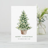 Neutrale minimalistische Boho kerstcompositie Feestdagenkaart (Staand voorkant)