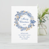 Neutrale minimalistische Boho kerstcompositie Feestdagenkaart (Staand voorkant)