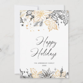 Neutrale minimalistische Boho kerstcompositie Feestdagenkaart