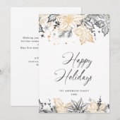 Neutrale minimalistische Boho kerstcompositie Feestdagenkaart (Voorkant / Achterkant)