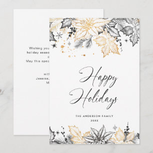 Neutrale minimalistische Boho kerstcompositie Feestdagenkaart