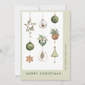 Neutrale minimalistische Boho kerstcompositie Feestdagenkaart (Voorkant)