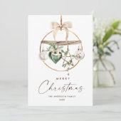 Neutrale minimalistische Boho kerstcompositie Feestdagenkaart (Staand voorkant)